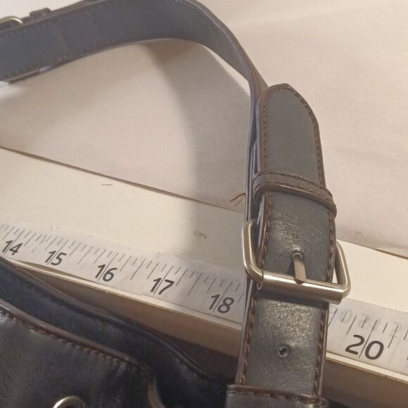 Etienne Aigner Black Vegan Leather Basket Weave Drawstring Hobo Bag - Picture 6 of 9